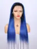 Factory wholesale blue thick human hair lace front wig , good new york wigs , cock wig