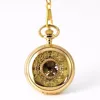 Pocket Watch Gold Flower Mechanical Pocket Watch Men Antique Luxury Brand Necklace Pocket & Fob Watches Chain Male Clock