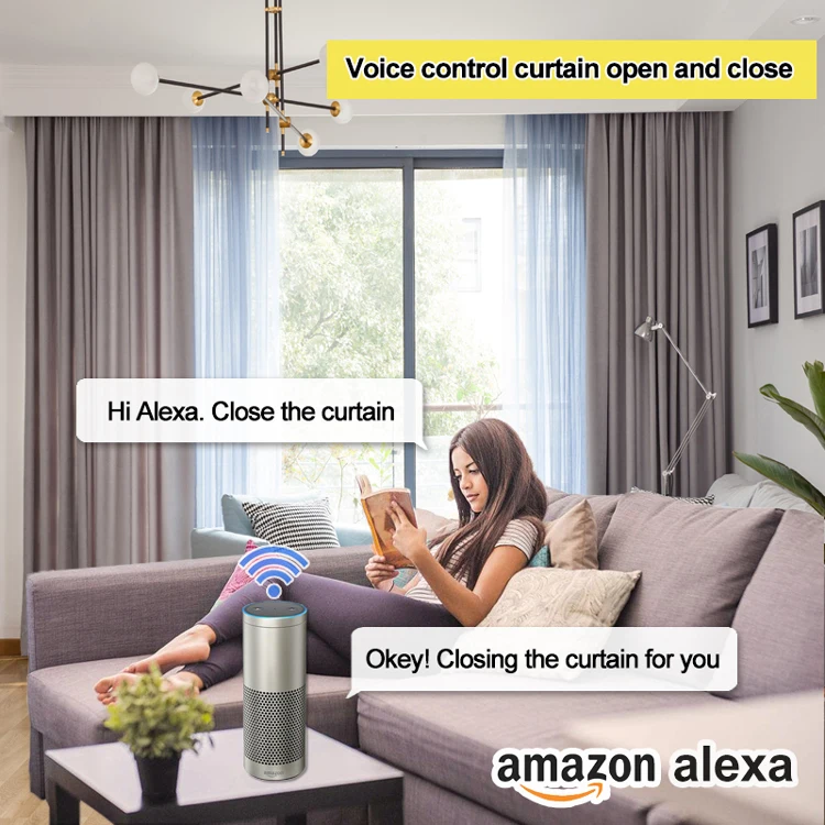 Amanzon Echo Alexa Motorized Curtain Track Smart Curtain Track Electric
