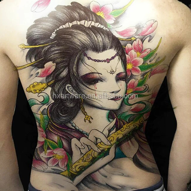 Full back and full arm slevee temporary tattoo sticker with stock designs