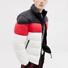 men jackets winter funnel collar color block cotton quilted jacket men winter