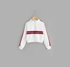 Fashion Stand collar half zip placket kids sweatshirt Custom striped screen printing pullover for girls
