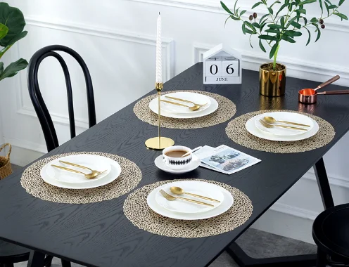 Guangzhou tableware accessories round plastic placemat PVC waterproof table mat