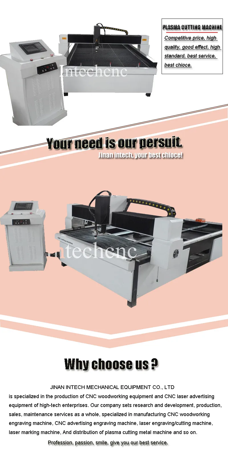 Sheet Metal plates cnc plasma cutter/ plasma cutting machine 1325 for stainless steel made in china