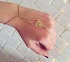 Stylish Simple Leopard Bracelet Bangle Slave Chain Link Hand Harness Finger Ring