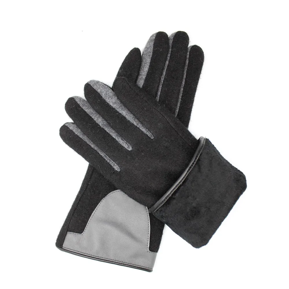 Cheap wholesale ladies woolen gloves with supersoft polyester lining