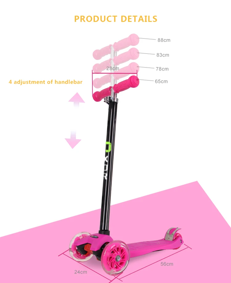 Tik Tok Hot Sale Foldable 4 Wheel Baby Kick Scooter Buy Baby Kick