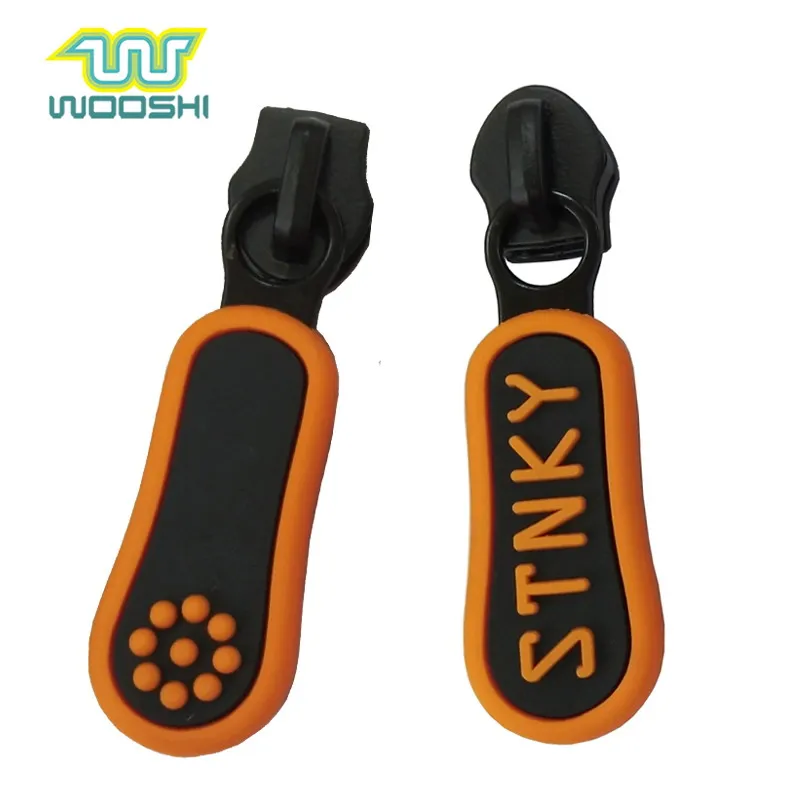 Custom Zip Puller Rubber Zipper Puller Reversible Zipper Slider For