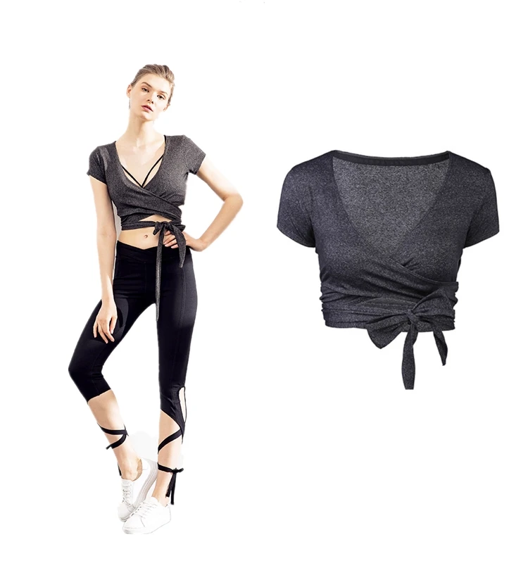 Sexy Strap Deep V Cotton Bodycon Stretchy Yoga Exercise Activewear croptop