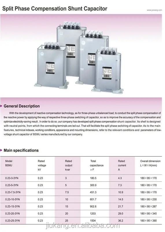 Wholesale Power Factor Correction Capacitor Bank 100 Kvar Capacitor