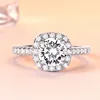 925 Sterling Silver 7mm AAAAA+ CZ diamond Women's promise Engagement Ring