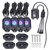 RGB Music Mode 4 PCS led rock light kit IP68 flashing disco strobes with Bluetooth App controller