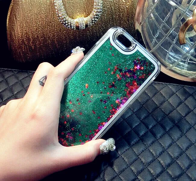Creative Bling Star Liquid Quicksand Phone Case For iphone 5s/5 PC Material Mobile Covers