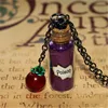 Snow White glass Bottle Necklace and Wicked Queen Vial and Charm Inspired necklace