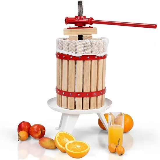 Homemade Basket Fruit Press 18l With Removable Stand Apple Pear Wood