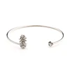 Latest Design Luxury Cute Full Crystal Fruits Women Girl Jewelry Gifts Charm Silver Gold Pineapple Bracelet Cuff Fruit Bangle