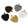 Wholesale DIY 25mm Heart Cabochon Base Copper Pendant Blanks Setting Tray Bezel of Jewelry Accessories