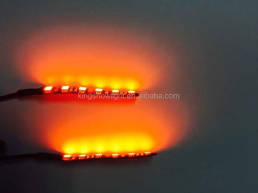 NEW 2x 4inch 6 LED SMD Motorcycle LED Strip Turn Signal Indicator Blinker Light Amber