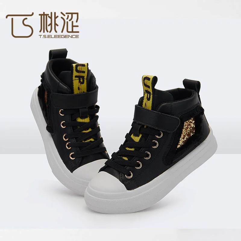 gold glitter little girl shoes