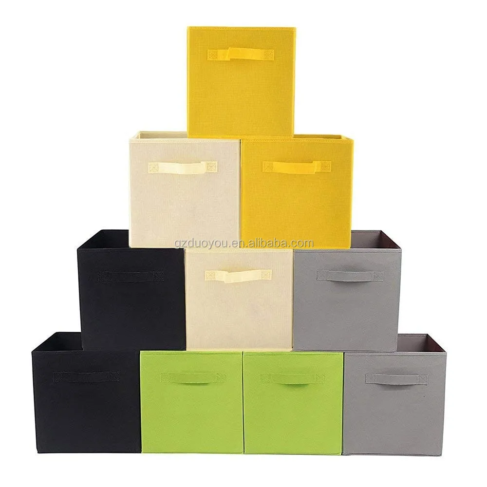 Colorful Fabric Stack-able Storage Boxes Bins,Decorative Baskets