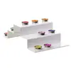 Counter Top Platform Stage 3 Tiered Black Holder Step Stand white Acrylic Display Riser