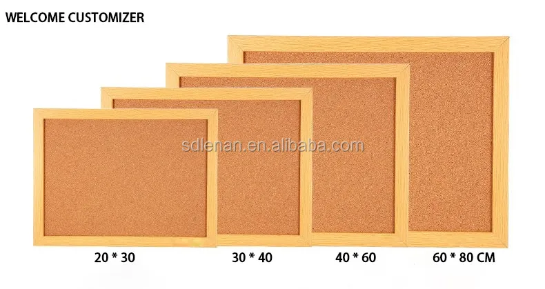 Wholesale Custom Printed Sizes Of Pin Wooden Frame Cork Surface Wall Mounted Message Notice 