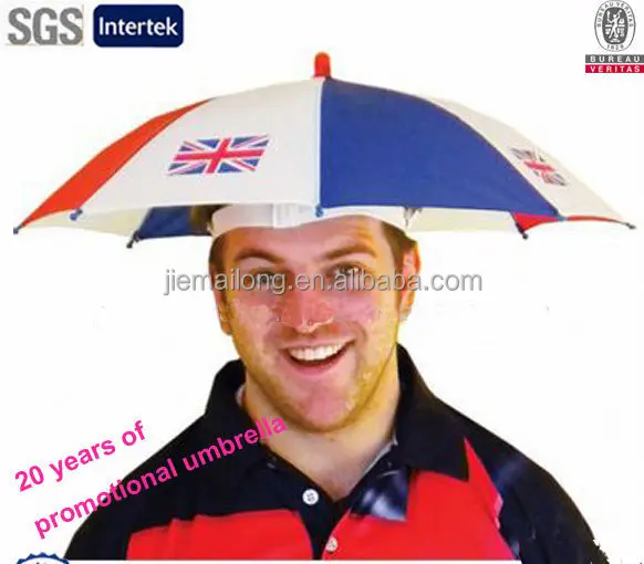 Polyester Material And Head Umbrella,Umbrellas Type Hat Umbrella Custom