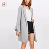 Autumn Design Trumpet Sleeves Notch Collar Open Front Coat Women Office Wear Trench Jackets