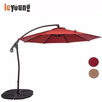 10 Feet Aluminium Outdoor Offset Hanging Umbrella With Hand Push 10 Feet Aluminium Outdoor Offset Hanging Umbrella With Hand Push