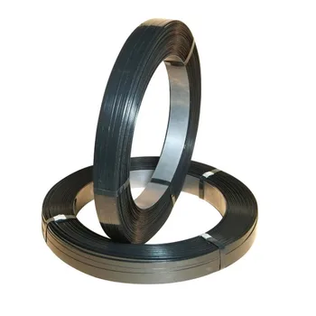Black Painted Packing Steel Strapping Band Oscillated Wound Black Waxed ...