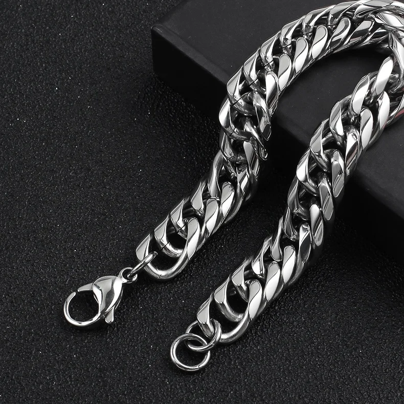 Stainless Steel Silver/Gold/Black Link Chain Bracelet Jewelry Gifts Oumi Link Bracelet for Men 