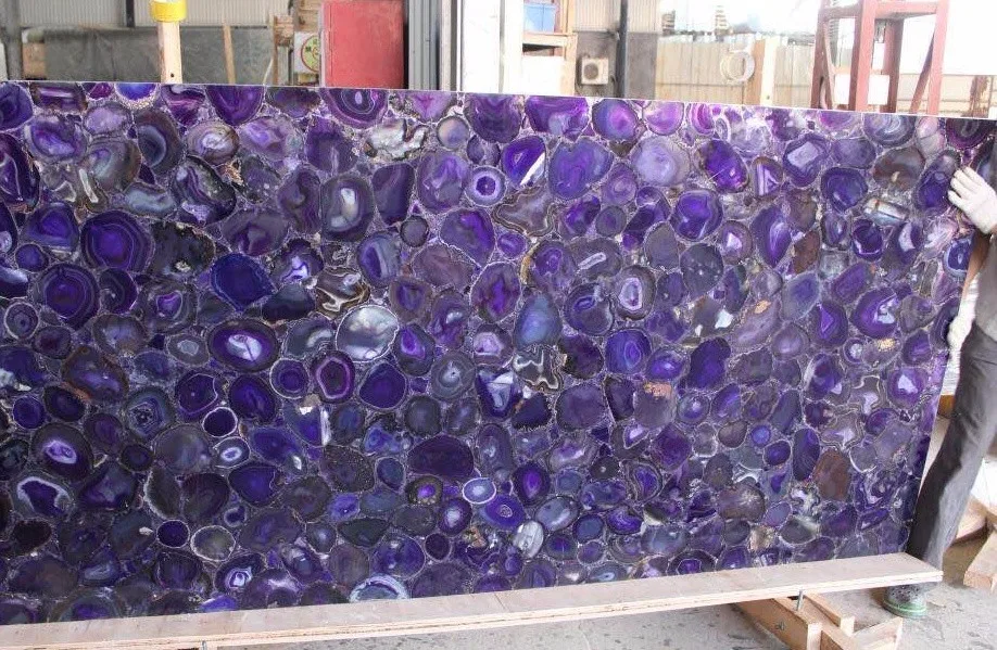 Natural Gem Stone Purple Agate Slabs Countertops Tiles Buy Purple