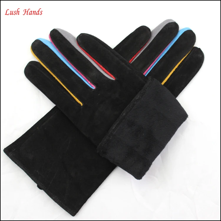 ladies new design pigsuede genuine leather glove