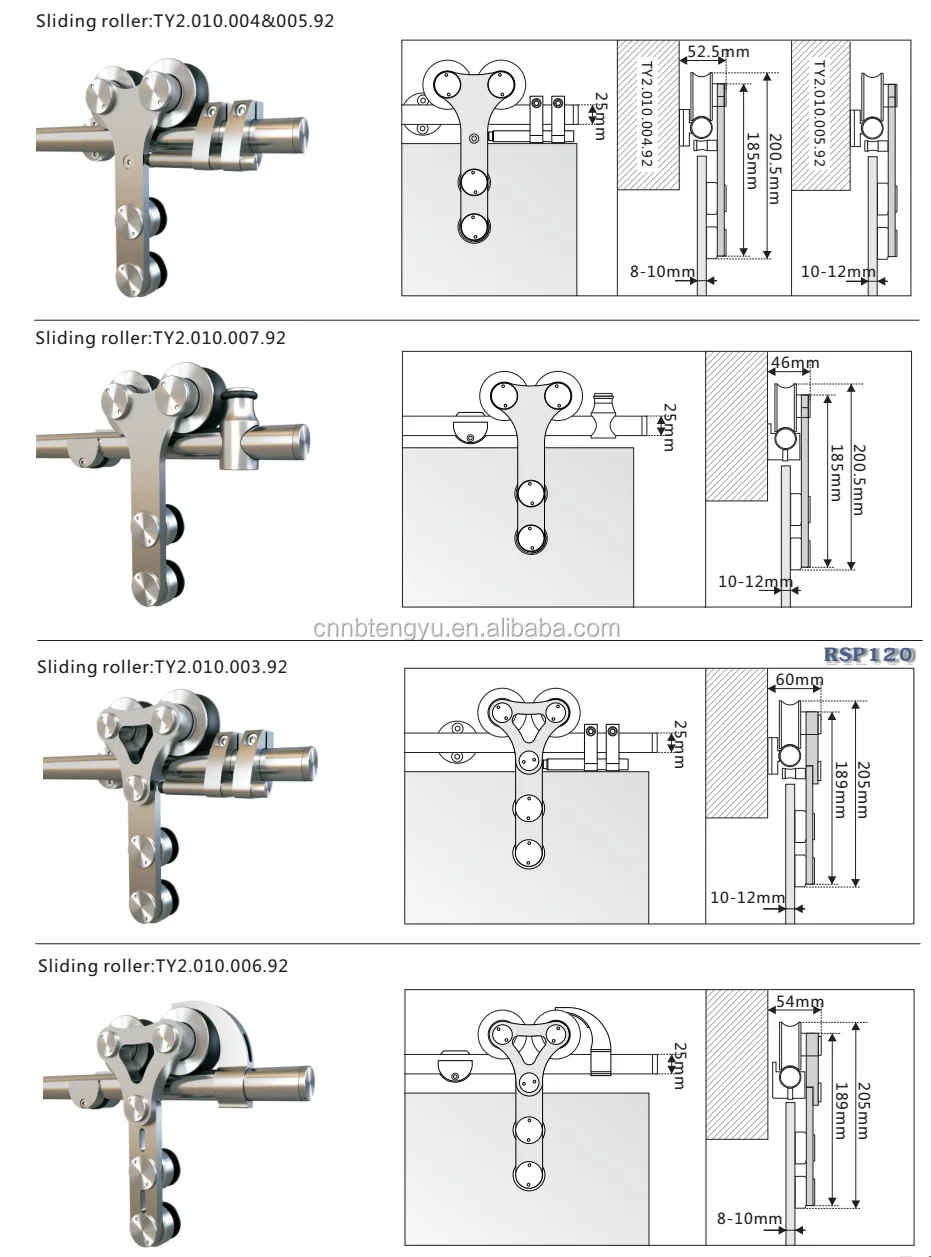 Frameless Sliding Glass Shower Door Hardware Kit/stainless Steel Glass