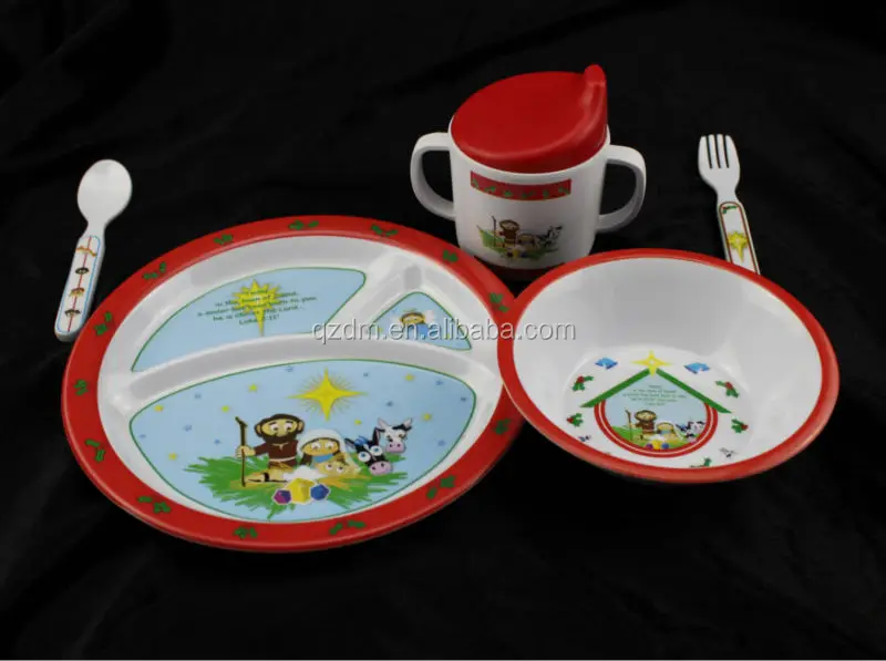 100 % melamine kids dinner sets for 5pcs