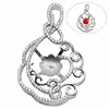 Beadsnice ID30736 new jewelry 925 flower pendant settings 41x26.5mm fit 8.5X8.5mm round sterling silver cabochon setting