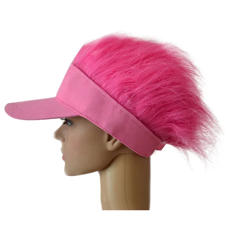 fashionable custom party hat pink hair wig hat for sale cheap