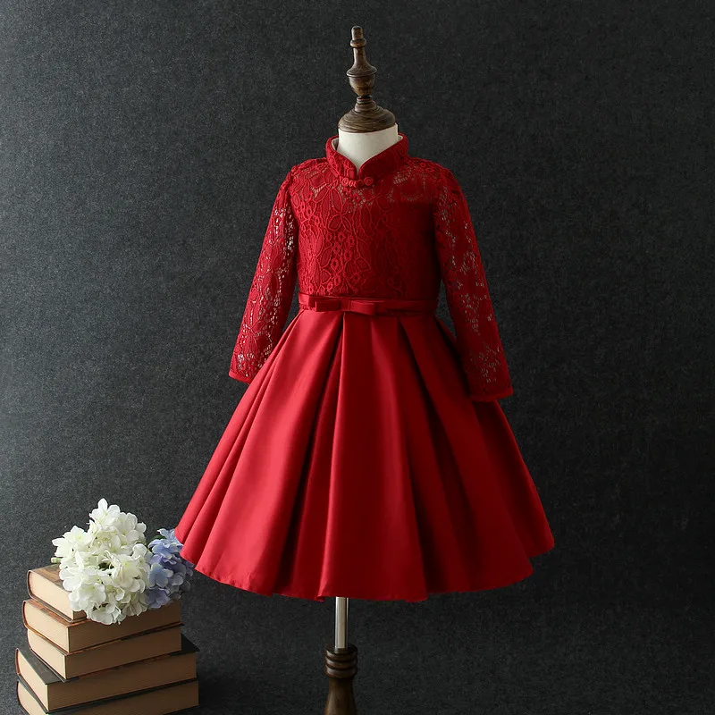 Vêtements En Gros Turquie Rouge Hiver Manches Longues Filles Robe De Mariée Pakistan Princesse Robes Conceptions Enfants Robe De Soirée Rose Buy