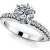 Classic Women Gift Brass Prong Setting Platinum Plated Simulated Diamond AAA Cubic Zirconia Solitaire Wedding Ring
