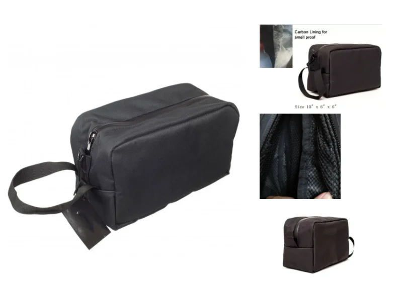 Oem High Quality Odor Absorbing Bag Black Carbon Lined Smell Proof Bag