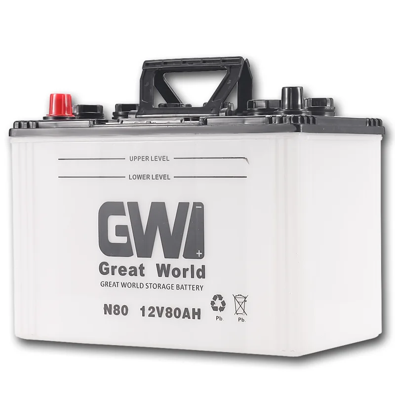 Reasonable Price N80ah 12v Dry Charged Automobile Battery Used Car