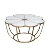 Mayco Furniture Flower Gold Metal Frame Coffee Table