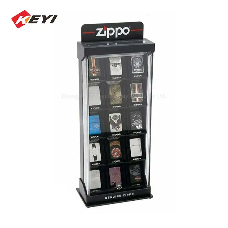 Reasonable Price Custom Rotating Lockable Zippo Lighter Rack / Display