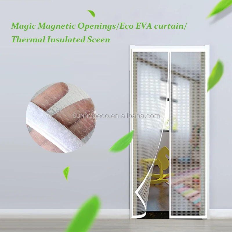 Magnetic Winter Summer Screen Insulated Door Curtain Panels