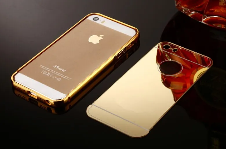 Luxury design case For iphone 5se aluminum 24k metal mirror hard back cover case for iphone
