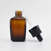 E vape liquid brown square glass bottles 30ml, amber glass dropper bottle 30ml square shape
