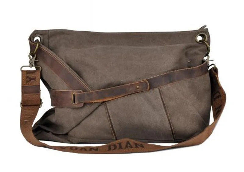 Ladies Leather Strap Canvas Messenger Bag Weekend Bag - Buy Canvas ...