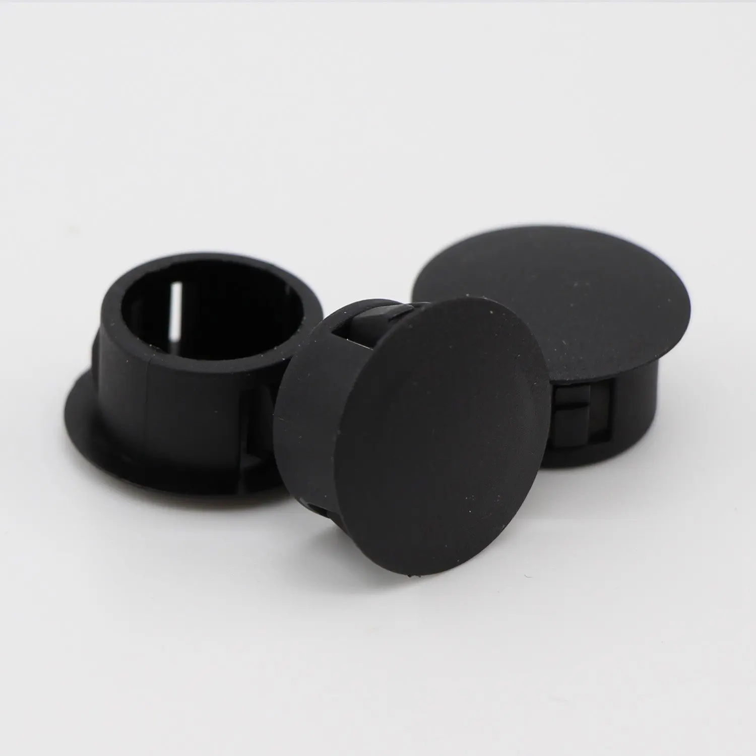 40PCS Snap Type Round Tubing Plug 8mm OD Plastic Black for Furniture Gliding Cap