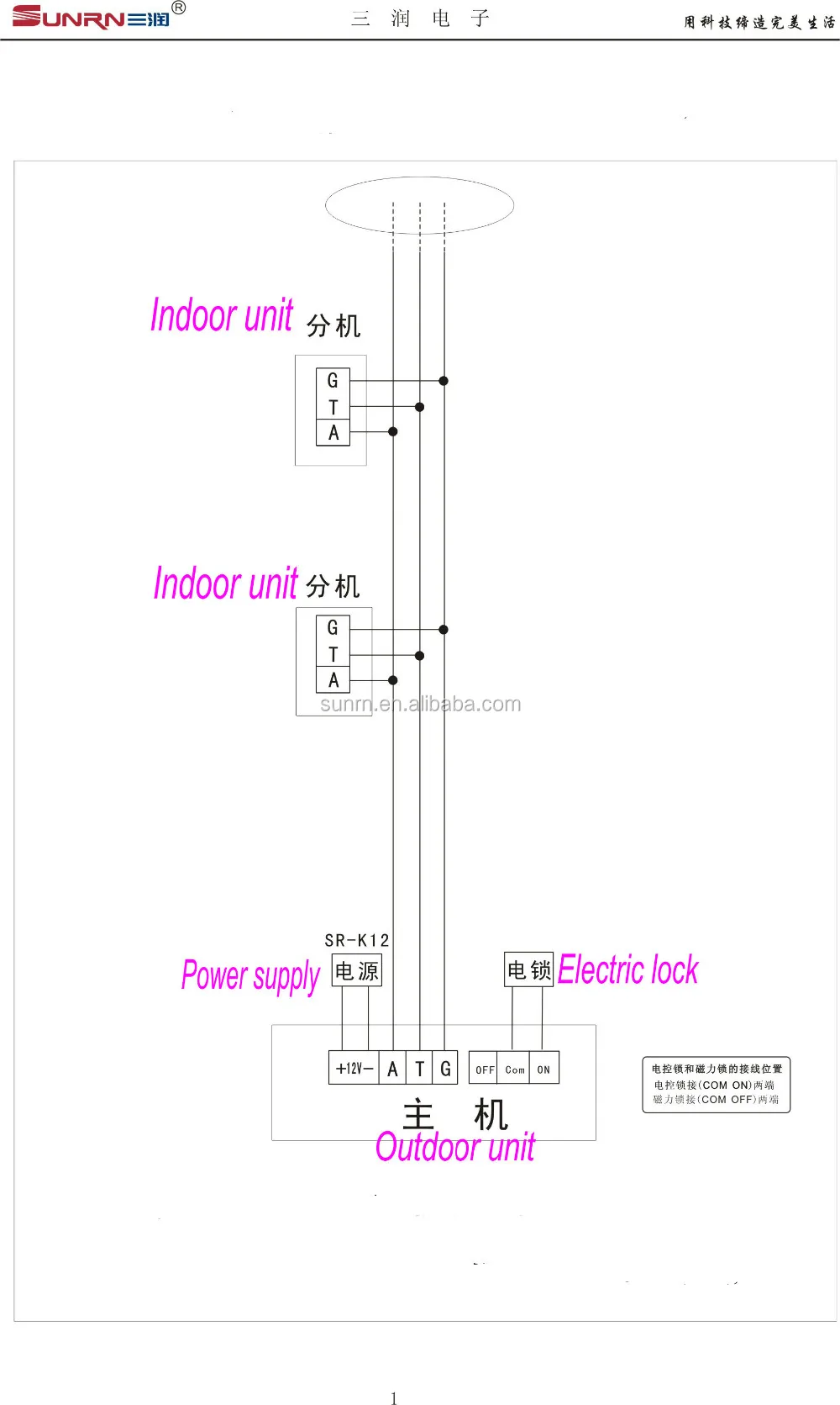 Door Release 3 And 2 Wire System Audio Door Phone With Handset