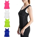 Yoga Woman running sports shirt elastic breathable wicking quick drying vest no rims gym